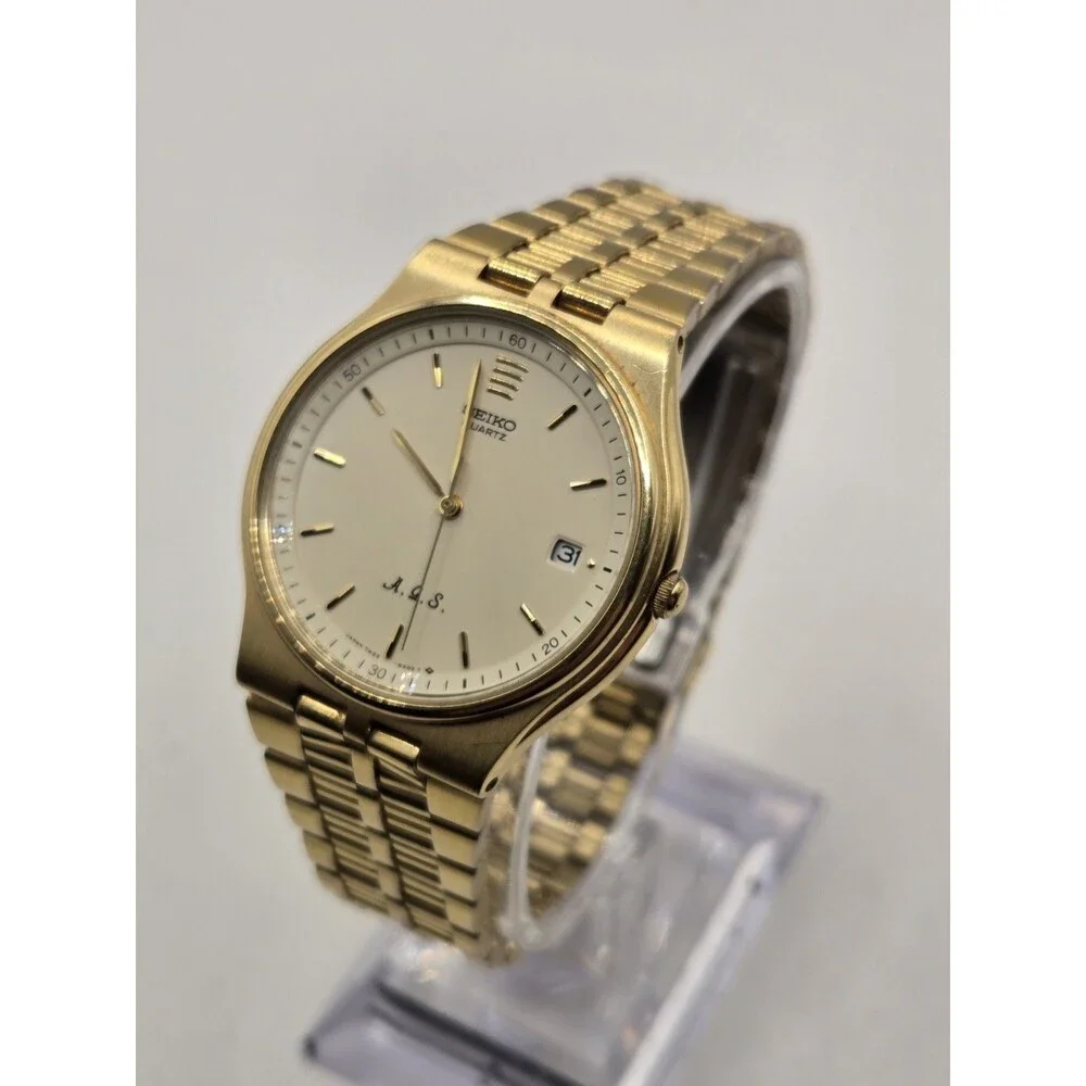 1990 Seiko Quartz AGS (Kinetic) 7M22-6A00 Vintage 35mm Watch. NEW CAPACITOR.